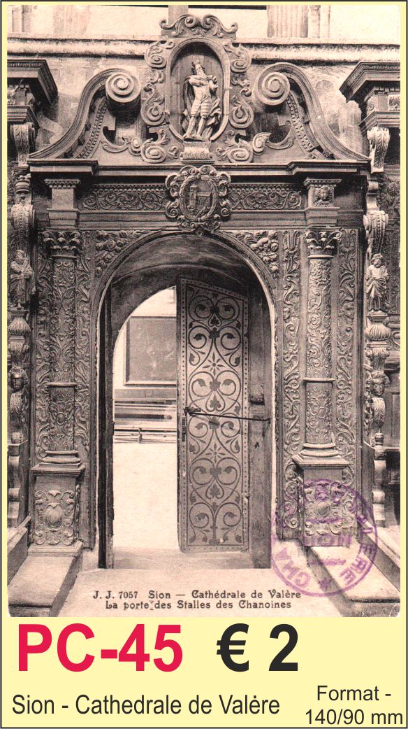 Postcard Sion cathedrale